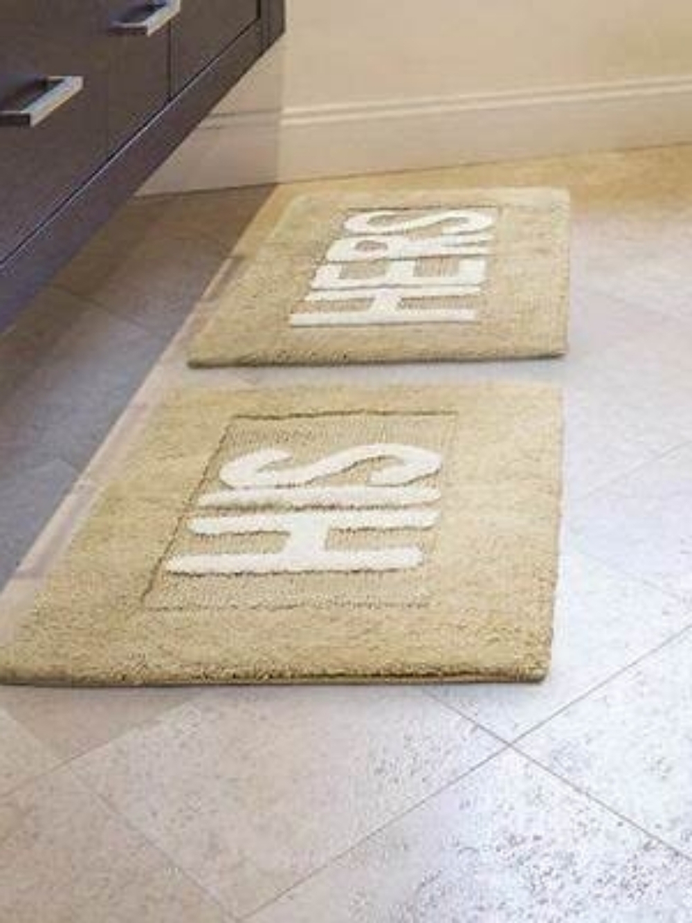 Jean Pierre HIS & HERS Cotton 2-Piece Bath Rug Set - Linen